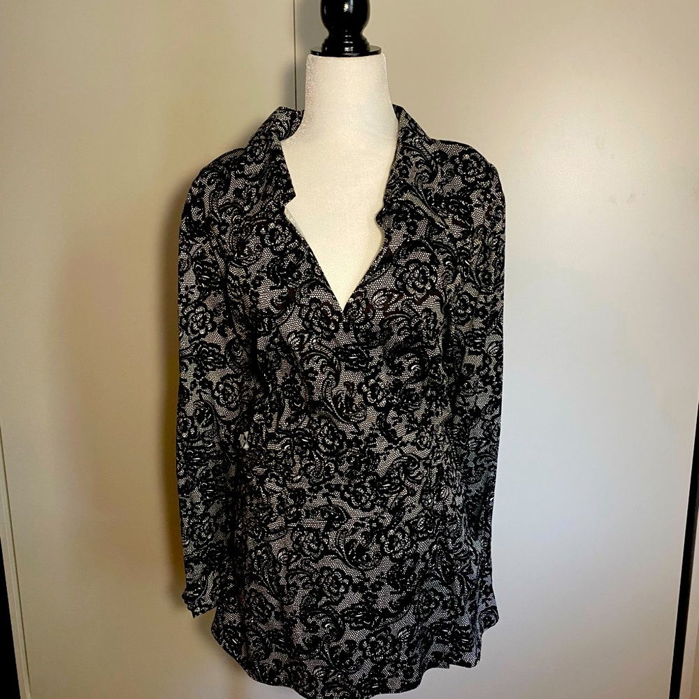 Plus size Addition Elle Lace Pattern Blouse
